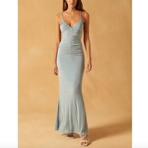 NWT MISHA Collection Avoca Slinky Jersey Dress In Topaz Blue 4